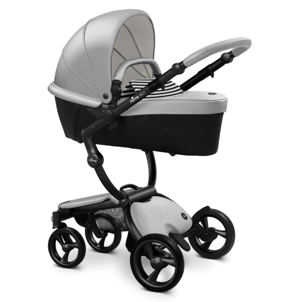 Коляска Mima Xari 2 в 1 Argento, Black 3g (Black wheels), Black and white