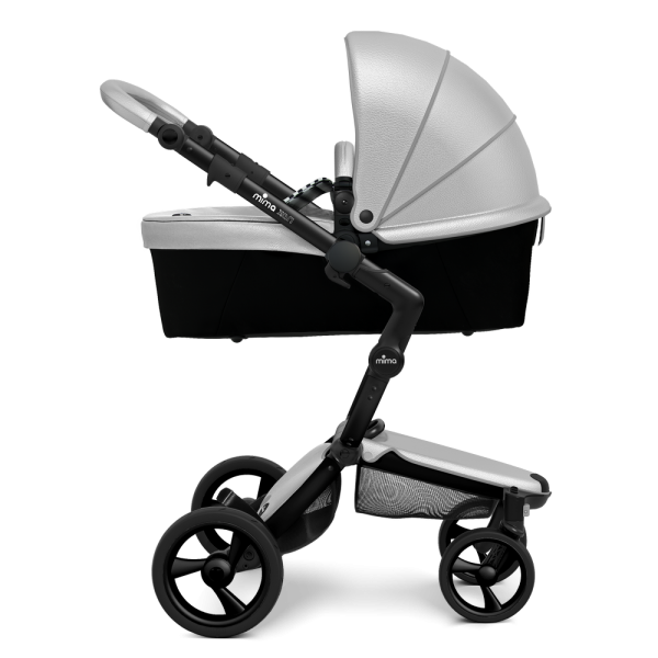 Коляска Mima Xari 2 в 1 Argento, Black 3g (Black wheels), Black and white