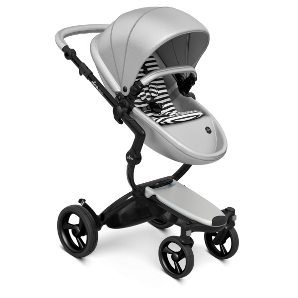 Коляска Mima Xari 2 в 1 Argento, Black 3g (Black wheels), Black and white