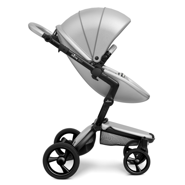 Коляска Mima Xari 2 в 1 Argento, Black 3g (Black wheels), Black and white
