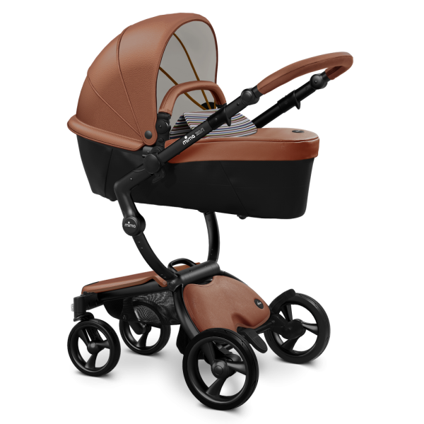 Коляска Mima Xari 3 в 1 Camel, Black 3g (Black wheels), Autumn Stripes (хлопок)