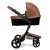Коляска Mima Xari 3 в 1 Camel, Black 3g (Black wheels), Autumn Stripes (хлопок)