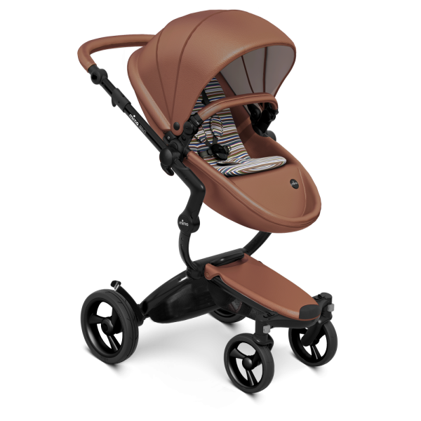 Коляска Mima Xari 3 в 1 Camel, Black 3g (Black wheels), Autumn Stripes (хлопок)