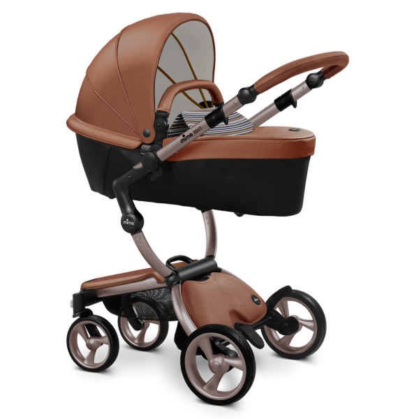 Коляска Mima Xari 3 в 1 Camel, Rose gold 3g, Autumn Stripes