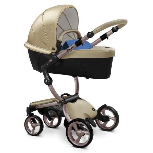 Коляска Mima Xari 3 в 1 Champagne, Rose gold 3g, Denim Blue