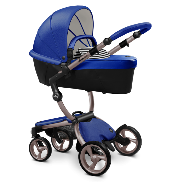 Коляска Mima Xari 3 в 1 Royal blue, Rose gold 3g, Black and white