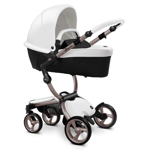 Коляска Mima Xari 3 в 1 Snow white, Rose gold 3g, Black