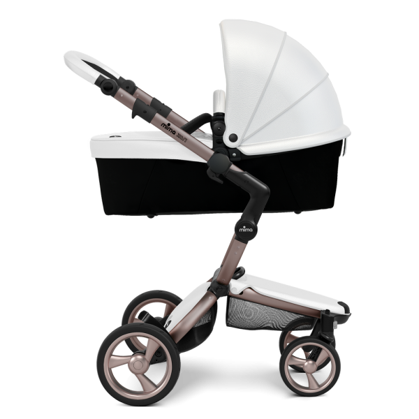 Коляска Mima Xari 3 в 1 Snow white, Rose gold 3g, Black