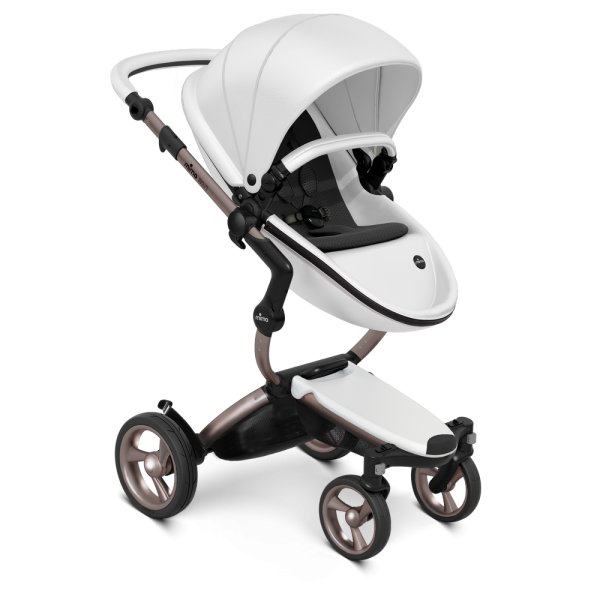 Коляска Mima Xari 3 в 1 Snow white, Rose gold 3g, Black