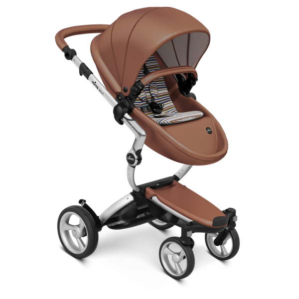 Коляска Mima Xari 2 в 1 Camel, Silver 3g, Autumn Stripes