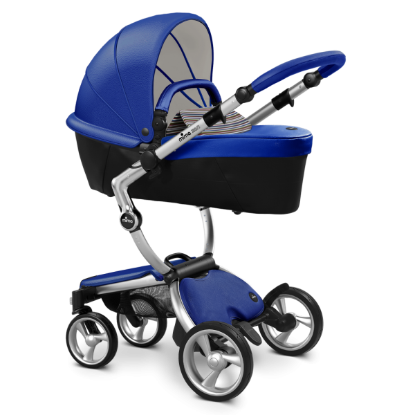 Коляска Mima Xari 3 в 1 Royal blue, Silver 3g, Autumn Stripes