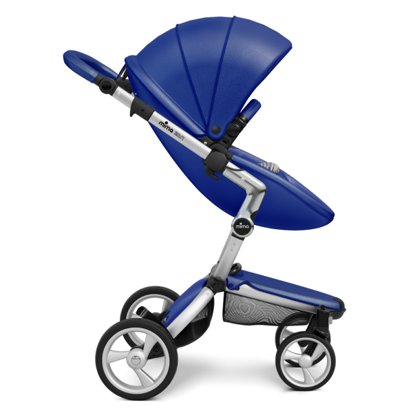 Коляска Mima Xari 3 в 1 Royal blue, Silver 3g, Autumn Stripes